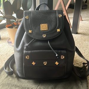 MCM Vintage Logo Studded Backpack